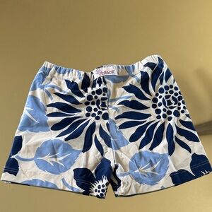 Skin Blue and White Floral Women's Bermudas
